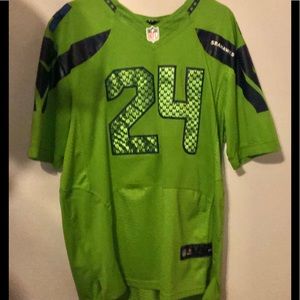 Seahawks Marshawn Lynch Neon green jersey